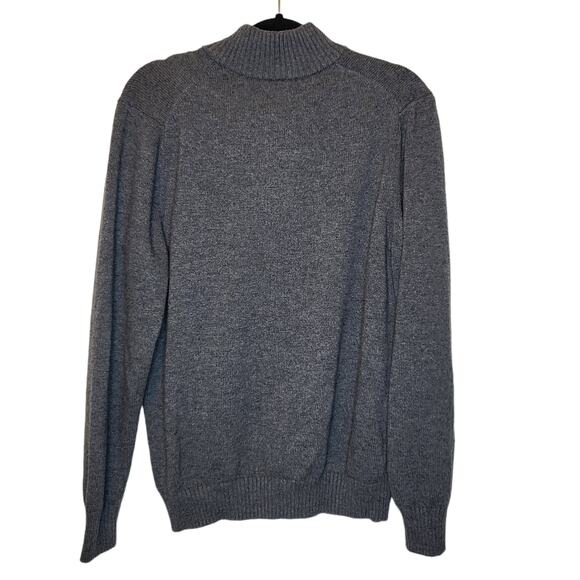 GH Bass & Co Grey knit sweater button neck mens sz large - Picture 2 of 4